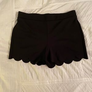 Express black scalloped shorts